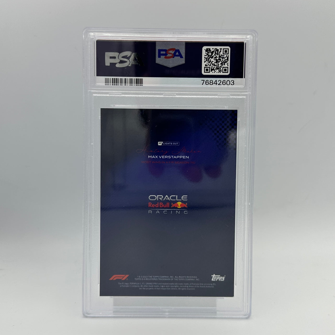 PSA 6 - 1/15 Max Verstappen - History Maker - Most Wins In A F1 Season - Purple