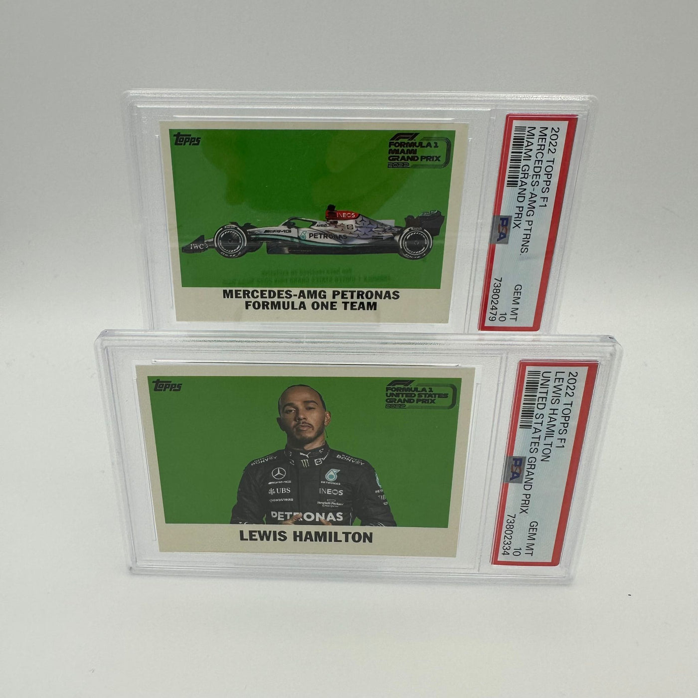 PSA10 - Lewis Hamilton/Mercedes - US & Miami GP 2 card set