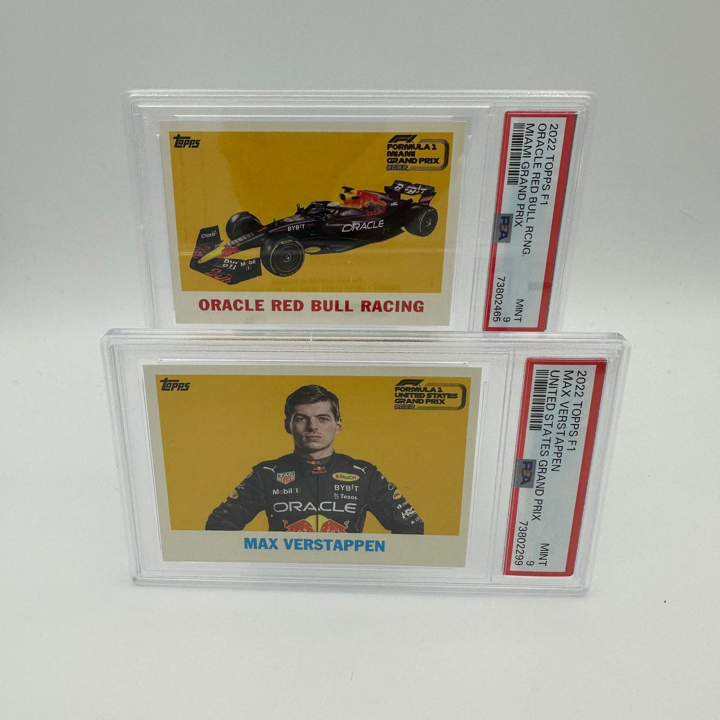 PSA 9 - Max Verstappen/Red Bull - US & Miami GP 2 card set