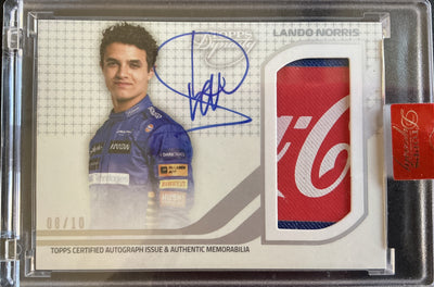 8/10 - Lando Norris - McLaren #4 - DAP-LNI - Autograph Patch - 2021 Topps Dynasty F1