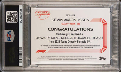 1/1 Kevin Magnussen - 2022 Topps Dynasty F1 - Unique Triple Relic Patch auto