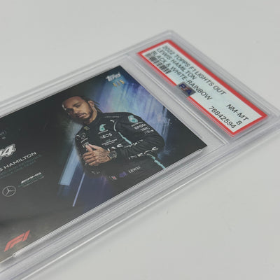 PSA 8 - 4/5 LEWIS HAMILTON - BLACK & WHITE - RAINBOW