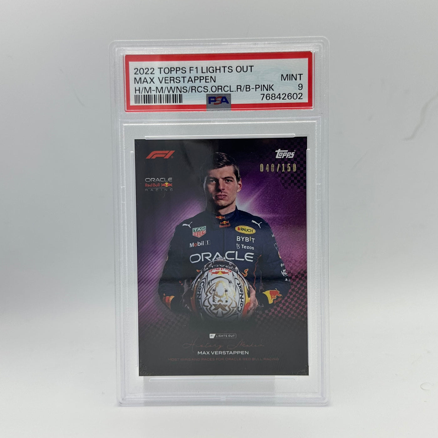 PSA 9 - 048/150 Max Verstappen - History Maker - Most Wins And Races - Pink