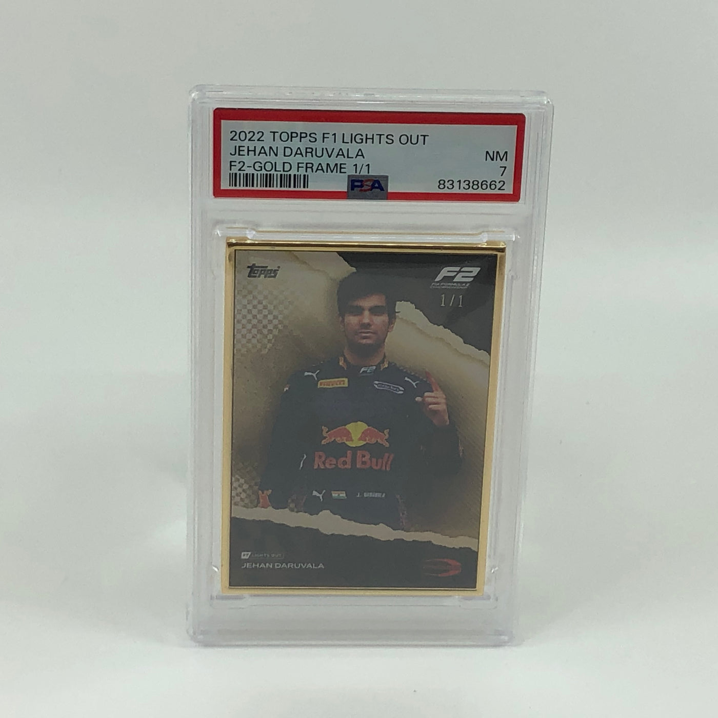 1/1 Gold Frame - Jehan Daruvala - F2 Driver - 2022 Lights Out - PSA 7