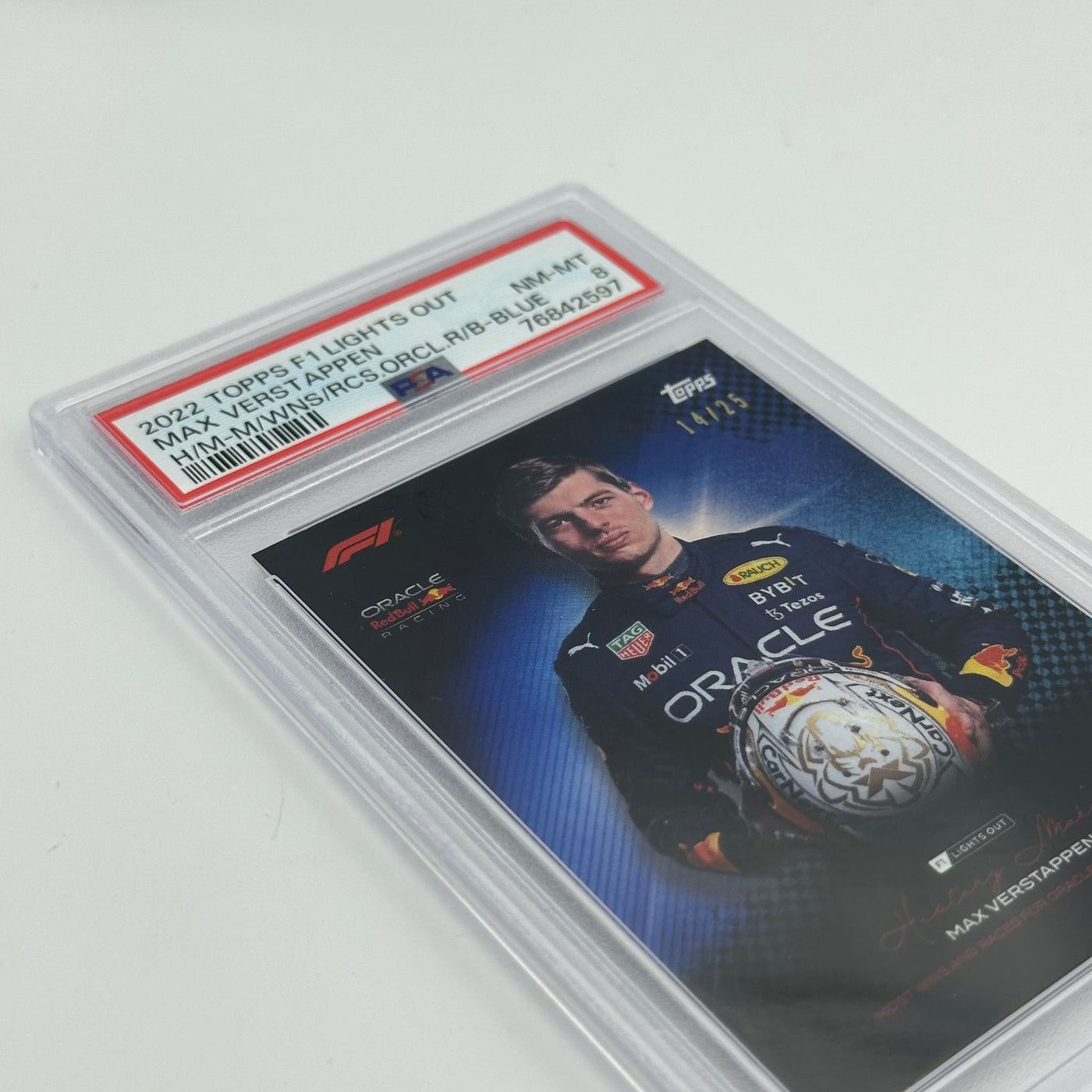 PSA 8 - 14/25 Max Verstappen - History Maker - Most Wins And Races - Blue