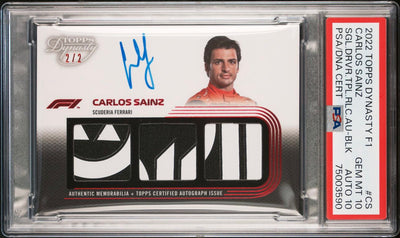 /2 - Carlos Sainz - SDTRA-CS - Triple Relic Autographed Card - 2022 Topps Dynasty F1