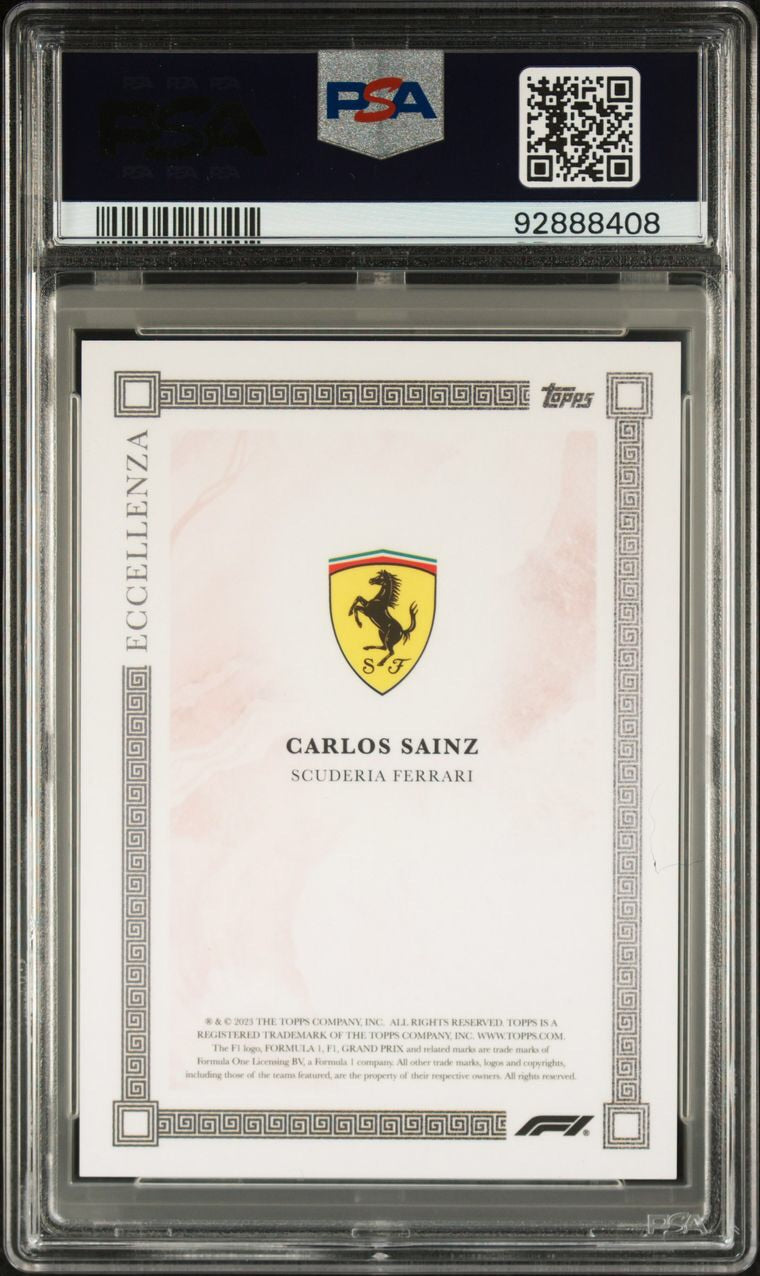 PSA 9 - 06/10 Carlos Sainz - Red - 2023 Topps F1 - 2023 Eccellenza