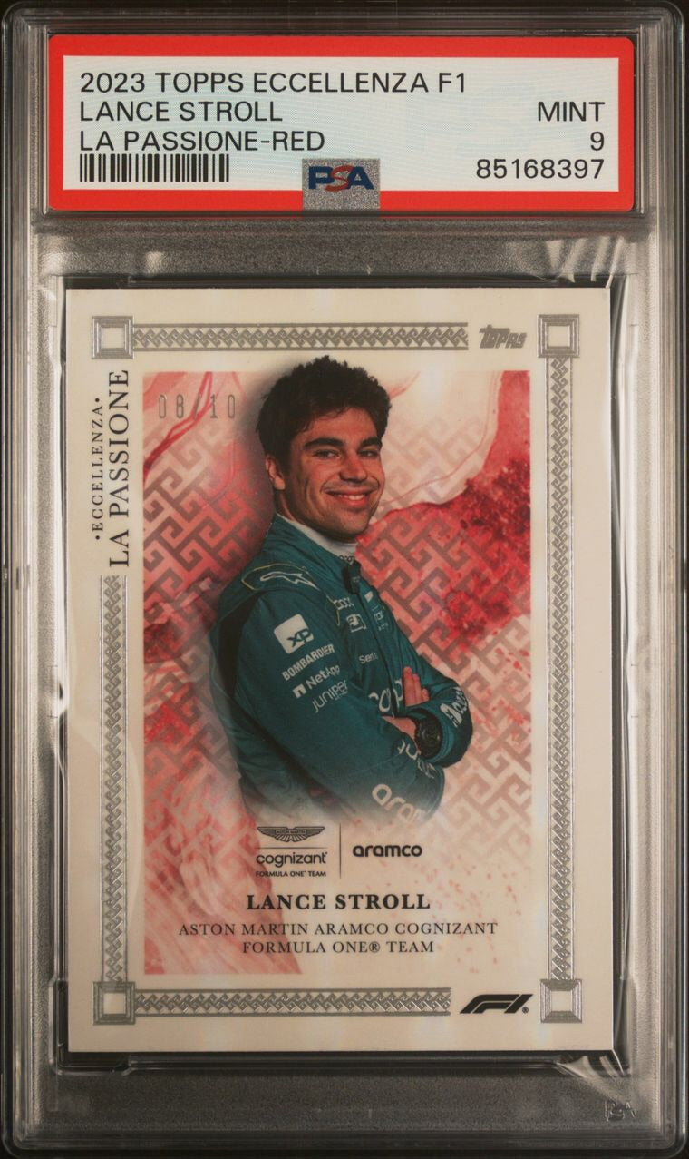 PSA 9 - 08/10 Lance Stroll - Red - 2023 Topps F1 - Eccellenza La Passione