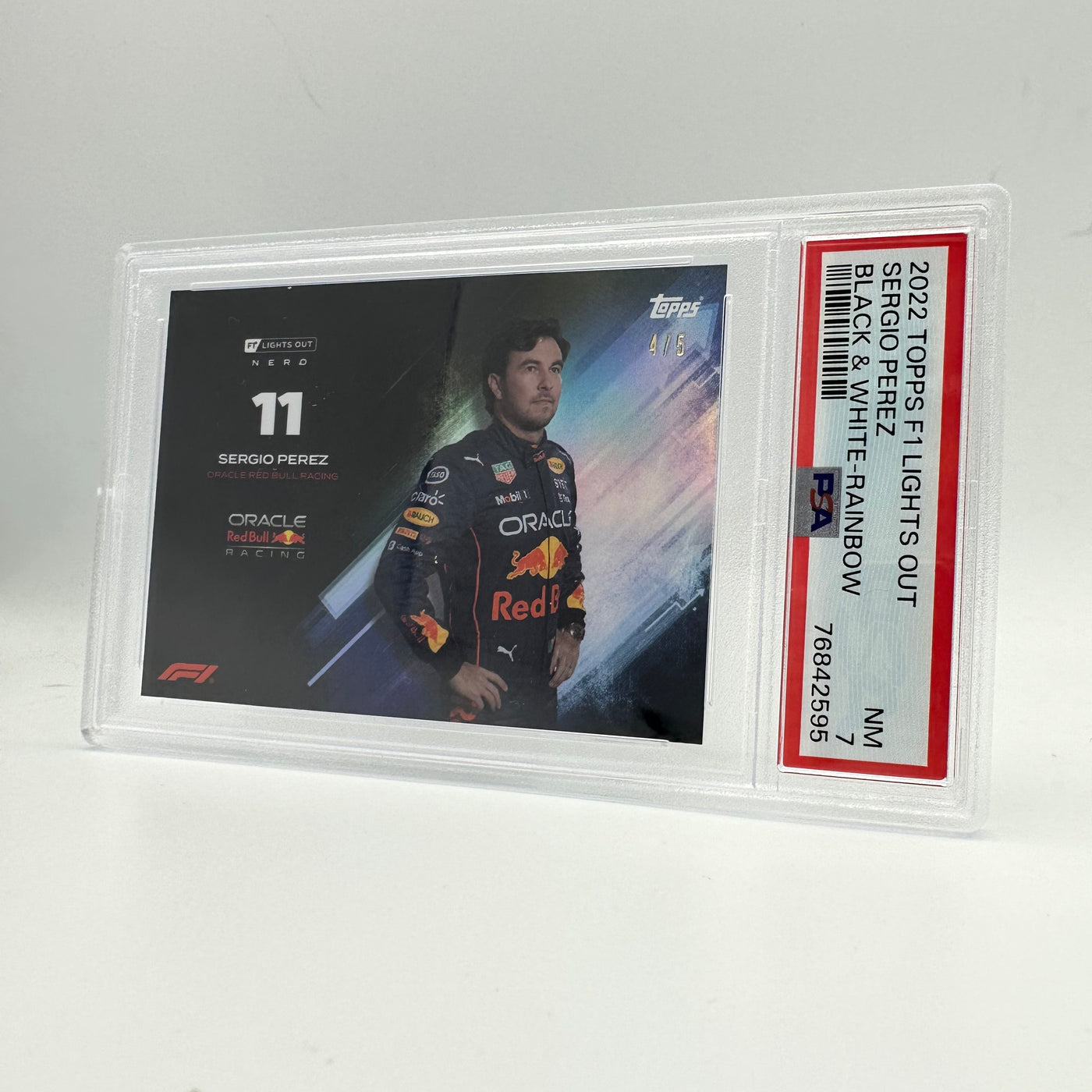 PSA 7 - 4/5 - Sergio Perez - Black & White - Rainbow