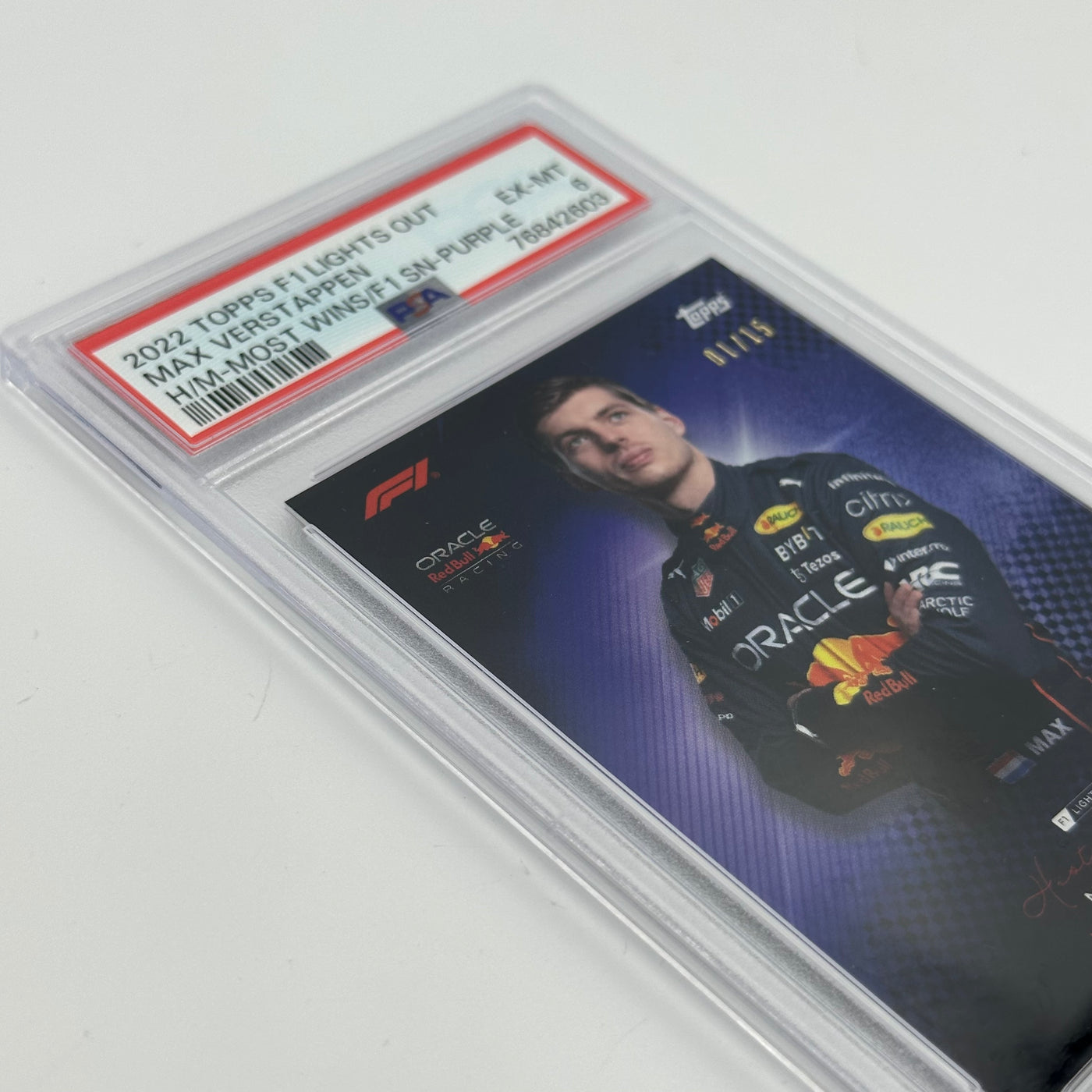 PSA 6 - 1/15 Max Verstappen - History Maker - Most Wins In A F1 Season - Purple