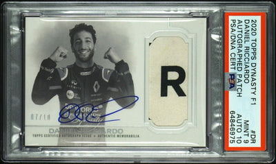 PSA 10 - /10  Daniel Ricciardo #DAP-DR - Auto Patch - 2020 Topps Dynasty F1