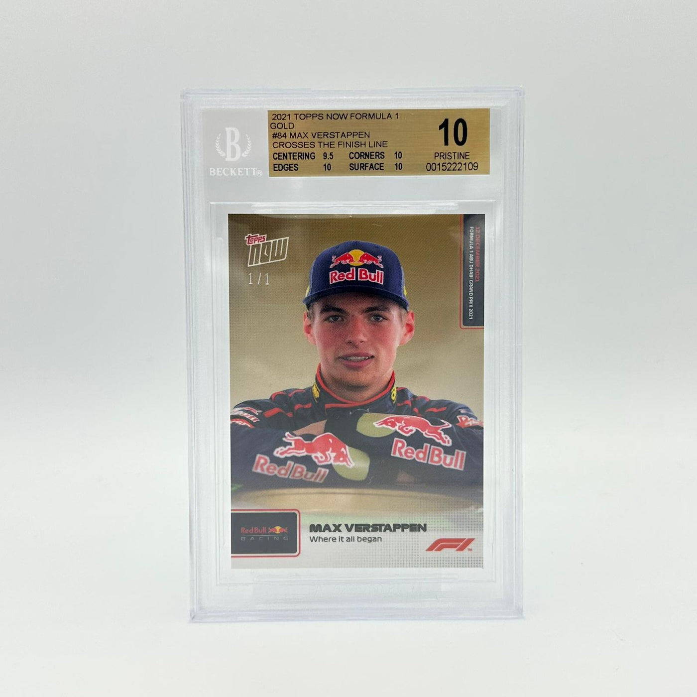 Beckett 10 - 1/1 Max Verstappen - Where It All Began #84 - GOLD