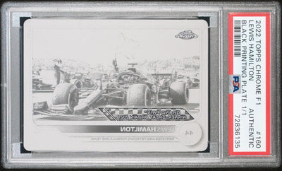 1/1 Black Printing Plate - Lewis Hamilton #160 - 2022 Topps Chrome F1