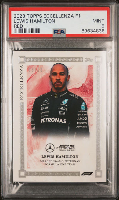 PSA 9 - 06/10 Lewis Hamilton - Red - 2023 Topps Eccellenza F1