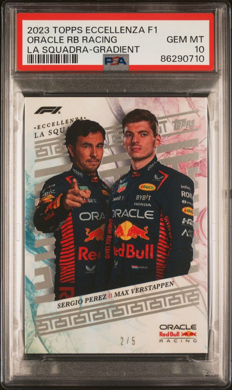 PSA 10 - /5 Verstappen/Perez - La Squadra - 2023 Topps Eccellenza F1 - Gradient