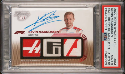 1/1 Kevin Magnussen - 2022 Topps Dynasty F1 - Unique Triple Relic Patch auto