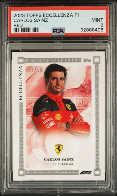 PSA 9 - 06/10 Carlos Sainz - Red - 2023 Topps F1 - 2023 Eccellenza