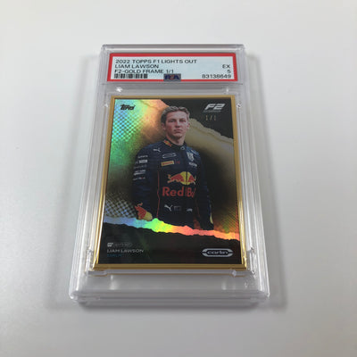 1/1 Gold Frame - Liam Lawson - F2 Driver - 2022 Lights Out - PSA 5