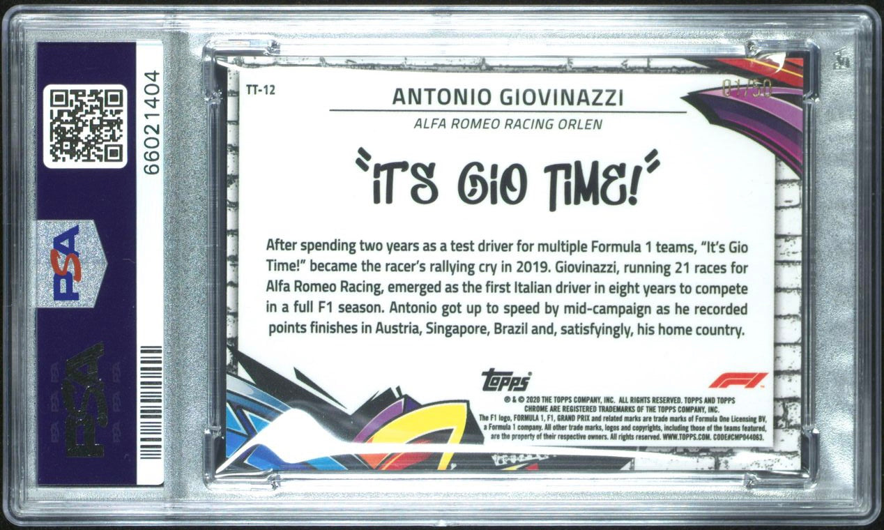 PSA 10 - 1/50 - Antonio Giovinazzi #12 - Track Tags - Gold - 2020 Topps Chrome F1