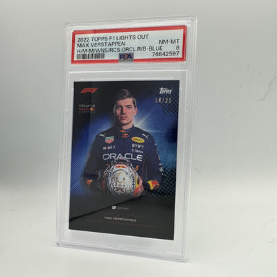 PSA 8 - 14/25 Max Verstappen - History Maker - Most Wins And Races - Blue