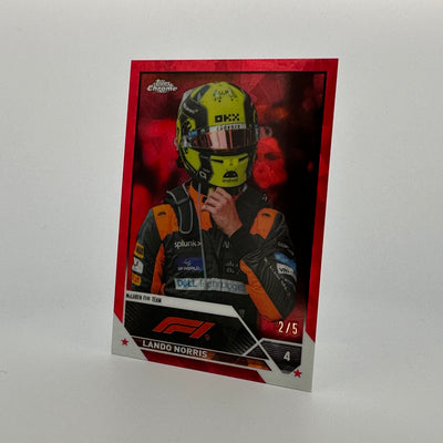 2/5 Lando Norris #26 - Red - 2023 Topps Chrome Sapphire