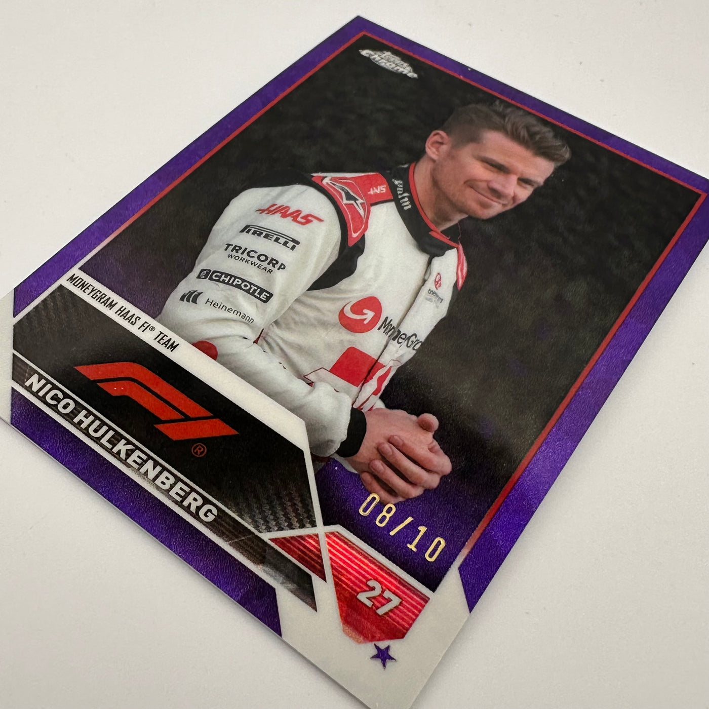 8/10 Purple - Nico Hulkenberg #47 - 2023 Topps Chrome Sapphire