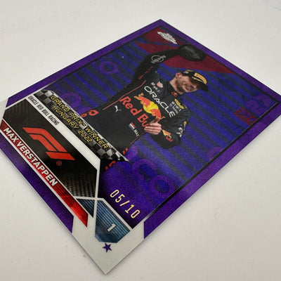 5/10 Purple - Max Verstappen #156 - 2023 Topps Chrome Sapphire