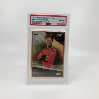 1/1 Gold Frame - Felipe Drugovich - F2 Driver - 2022 Lights Out - PSA 10