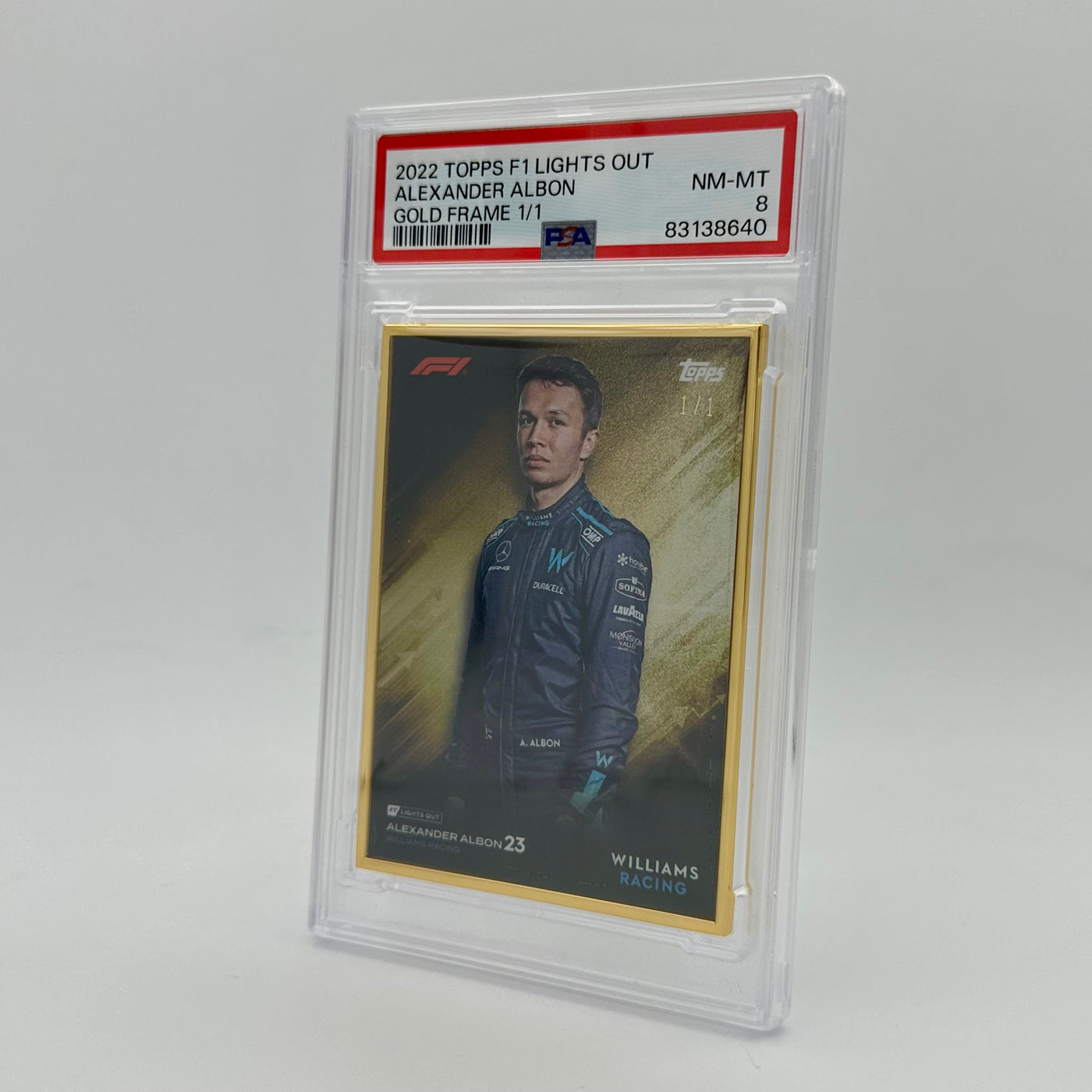 1/1 Gold Frame - Alexander Albon - Driver - 2022 Lights Out - PSA 8