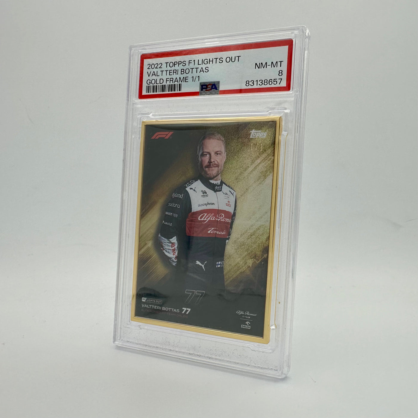 1/1 Gold Frame - Valtteri Bottas - Driver - 2022 Lights Out - PSA 8