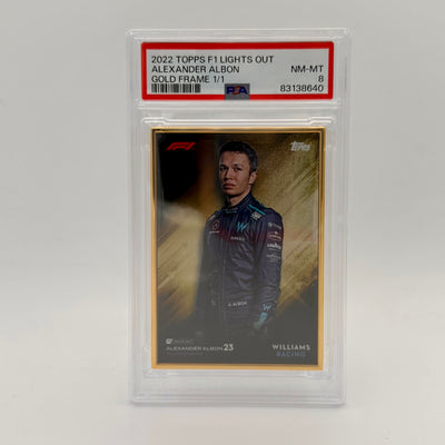 1/1 Gold Frame - Alexander Albon - Driver - 2022 Lights Out - PSA 8