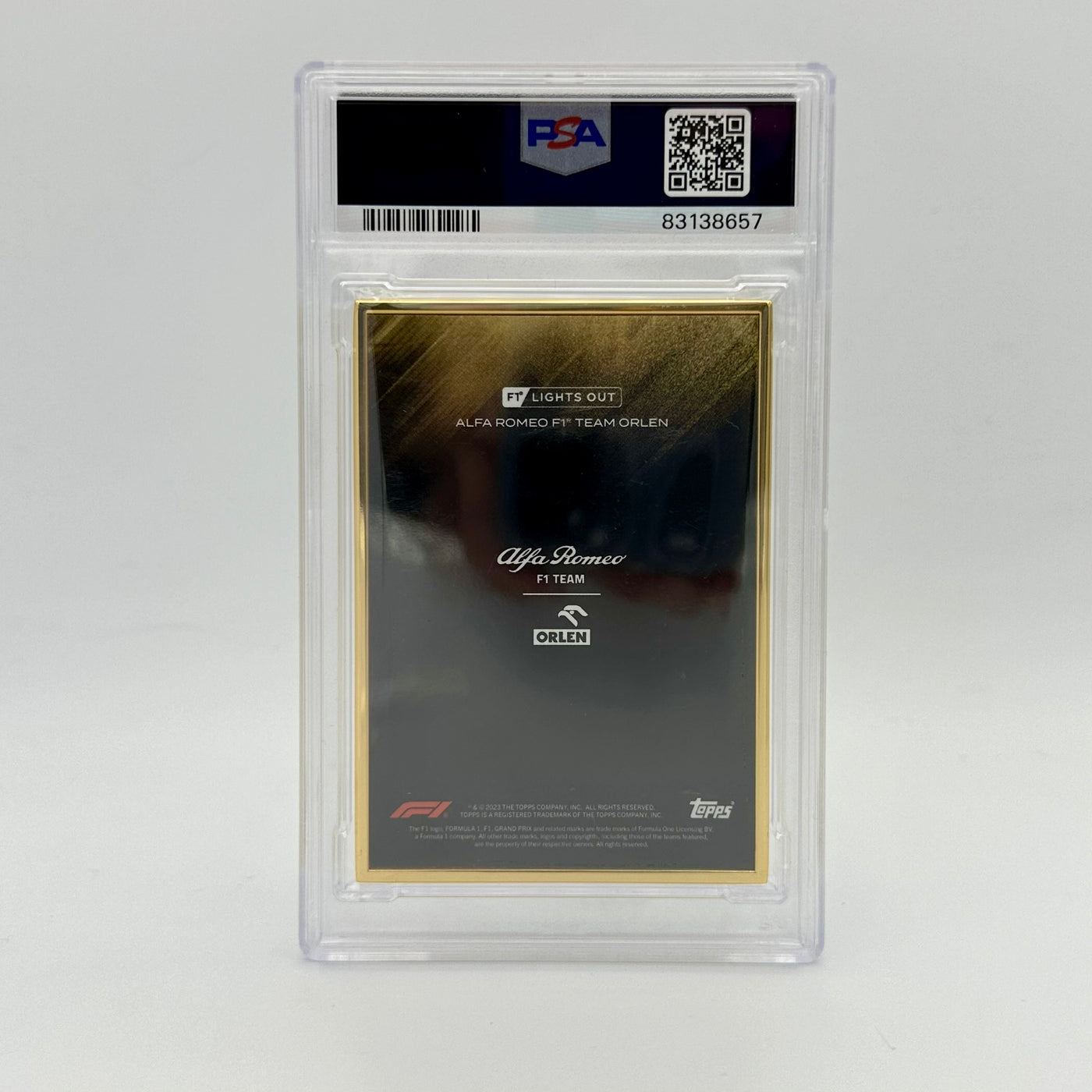 1/1 Gold Frame - Valtteri Bottas - Driver - 2022 Lights Out - PSA 8