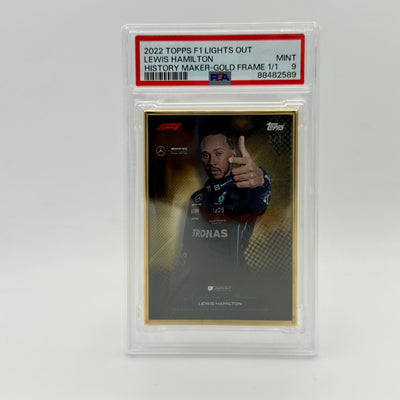 1/1 Gold Frame - Lewis Hamilton - History Maker - 2022 Lights Out - PSA 9