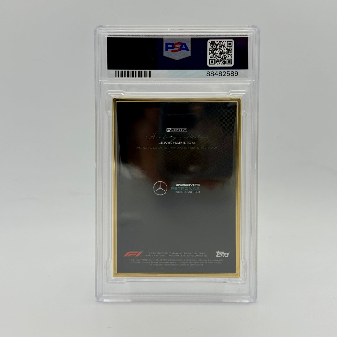 1/1 Gold Frame - Lewis Hamilton - History Maker - 2022 Lights Out - PSA 9