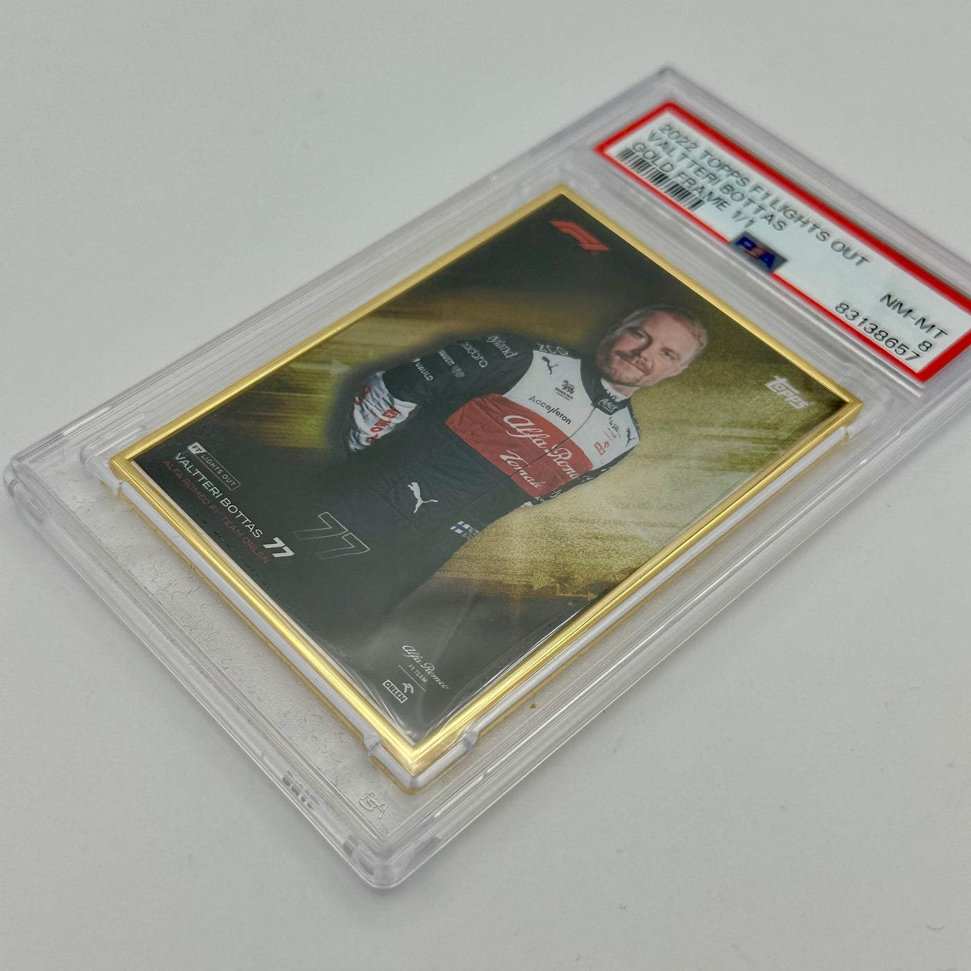 1/1 Gold Frame - Valtteri Bottas - Driver - 2022 Lights Out - PSA 8