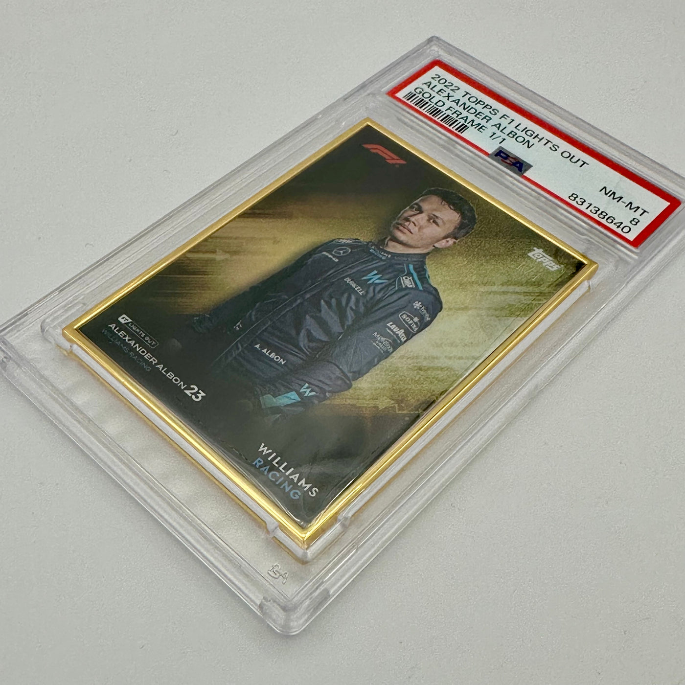 1/1 Gold Frame - Alexander Albon - Driver - 2022 Lights Out - PSA 8