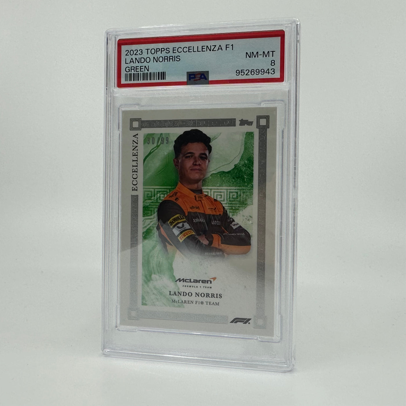 PSA 8 - /99 Lando Norris - Green - 2023 Topps Eccellenza