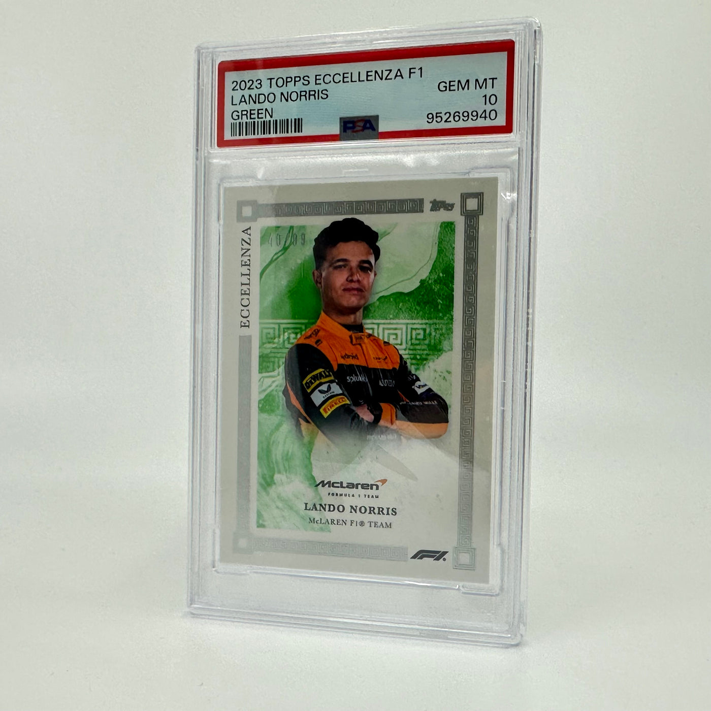 PSA 10 - 40/99 Lando Norris - Green - 2023 Topps Eccellenza