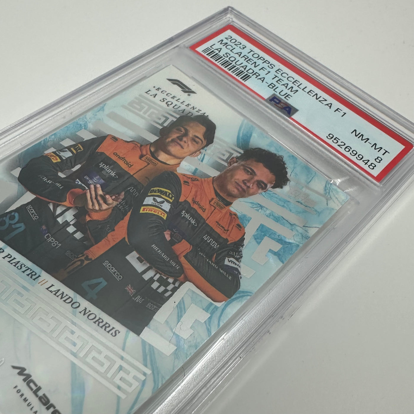 PSA 8 - 46/49 Norris/Piastri - McLaren F1 Team - Blue - 2023 Eccellenza La Squadra