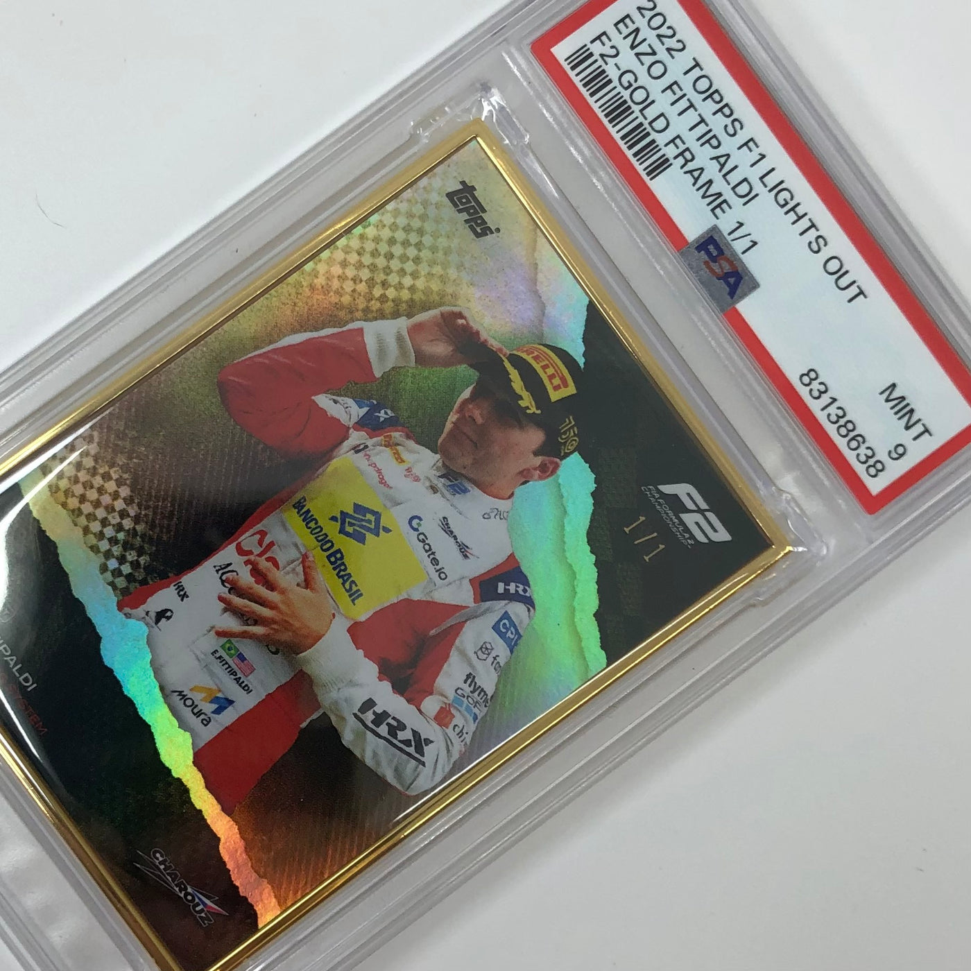 1/1 Gold Frame - Enzo Fittipaldi - F2 Driver - 2022 Lights Out - PSA 9