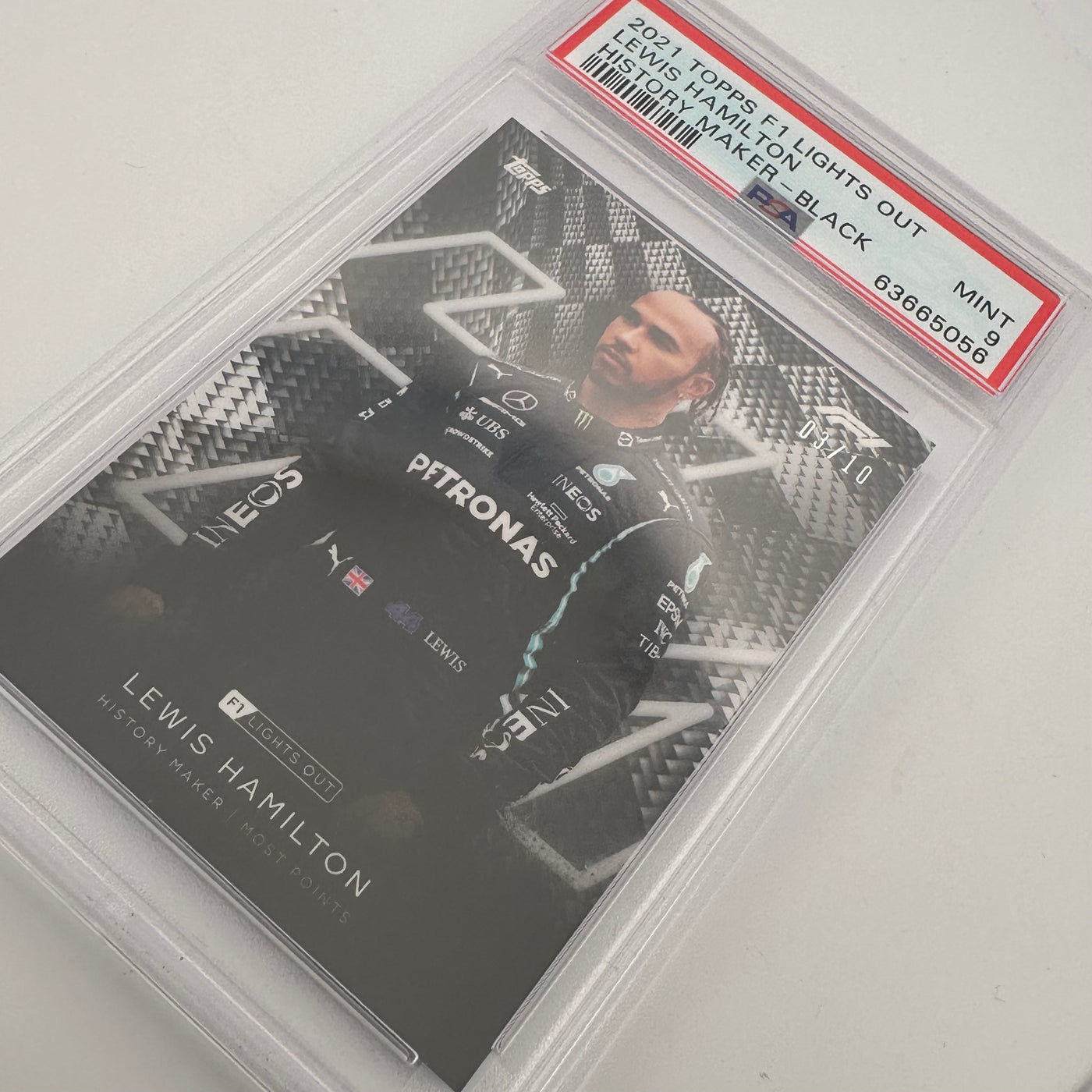 PSA 9 - 03/10 - Lewis Hamilton - History Maker - Black Parallel