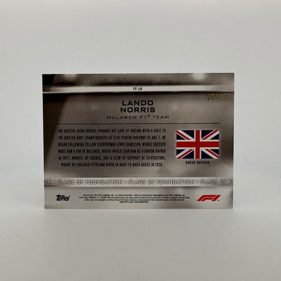 20/25 Orange - Lando Norris - #FF-LN - 2021 Formula 1 - Flags of Foundation