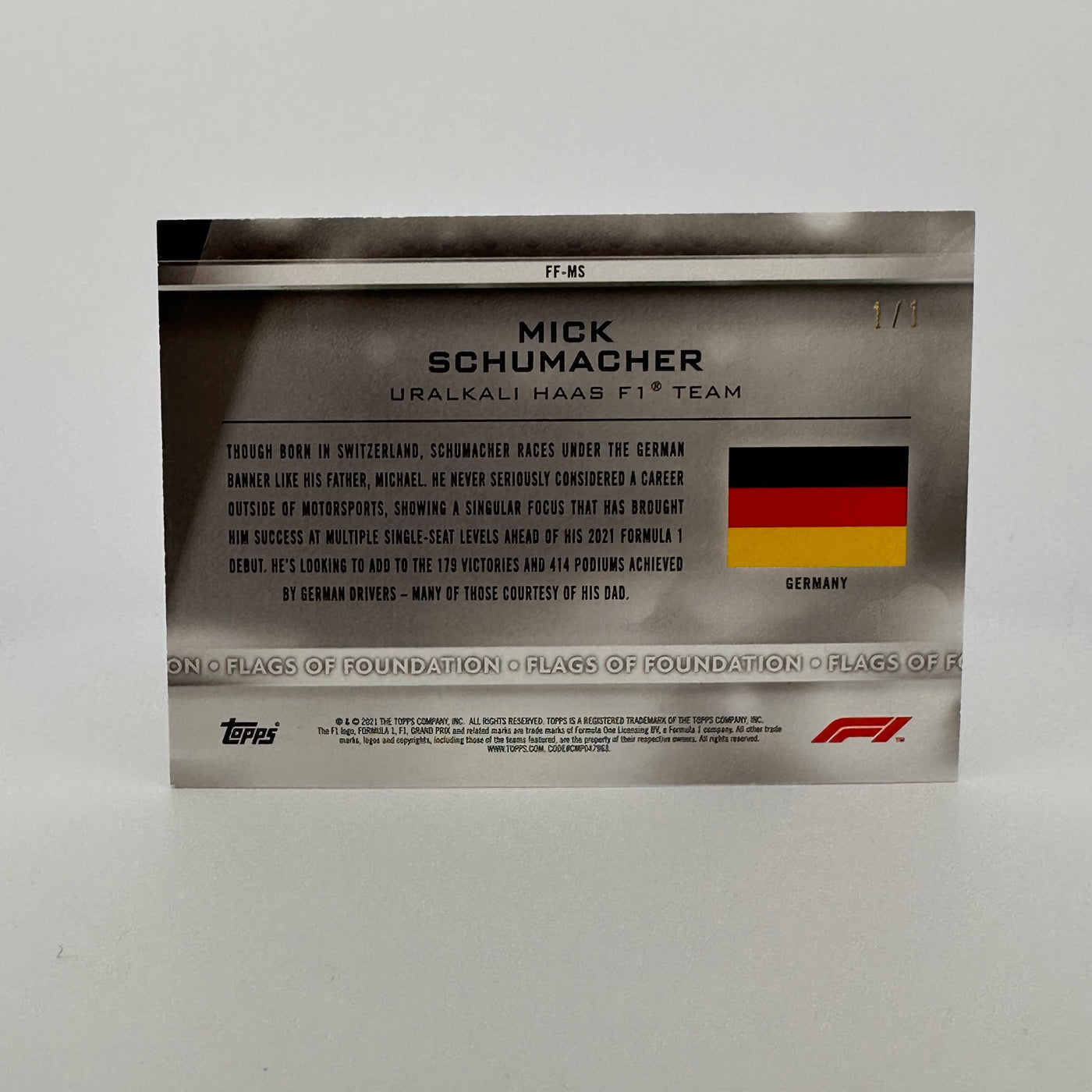 1/1 Foilfractor - Mick Schumacher #FF-MS - 2021 Formula 1 - Flags of Foundation