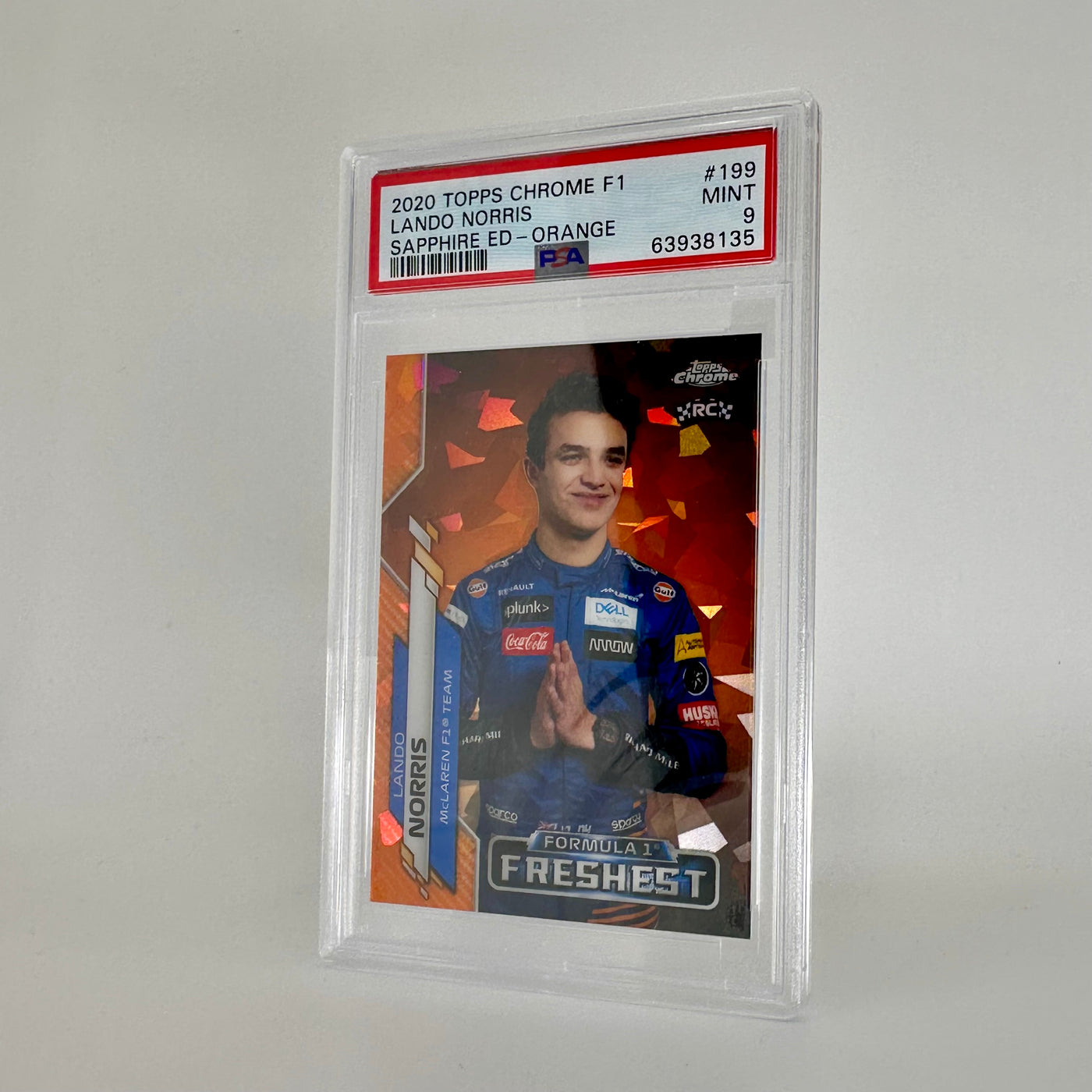 PSA 9 - 12/25 Lando Norris #199 - Freshest - 2020 Chrome Sapphire Orange