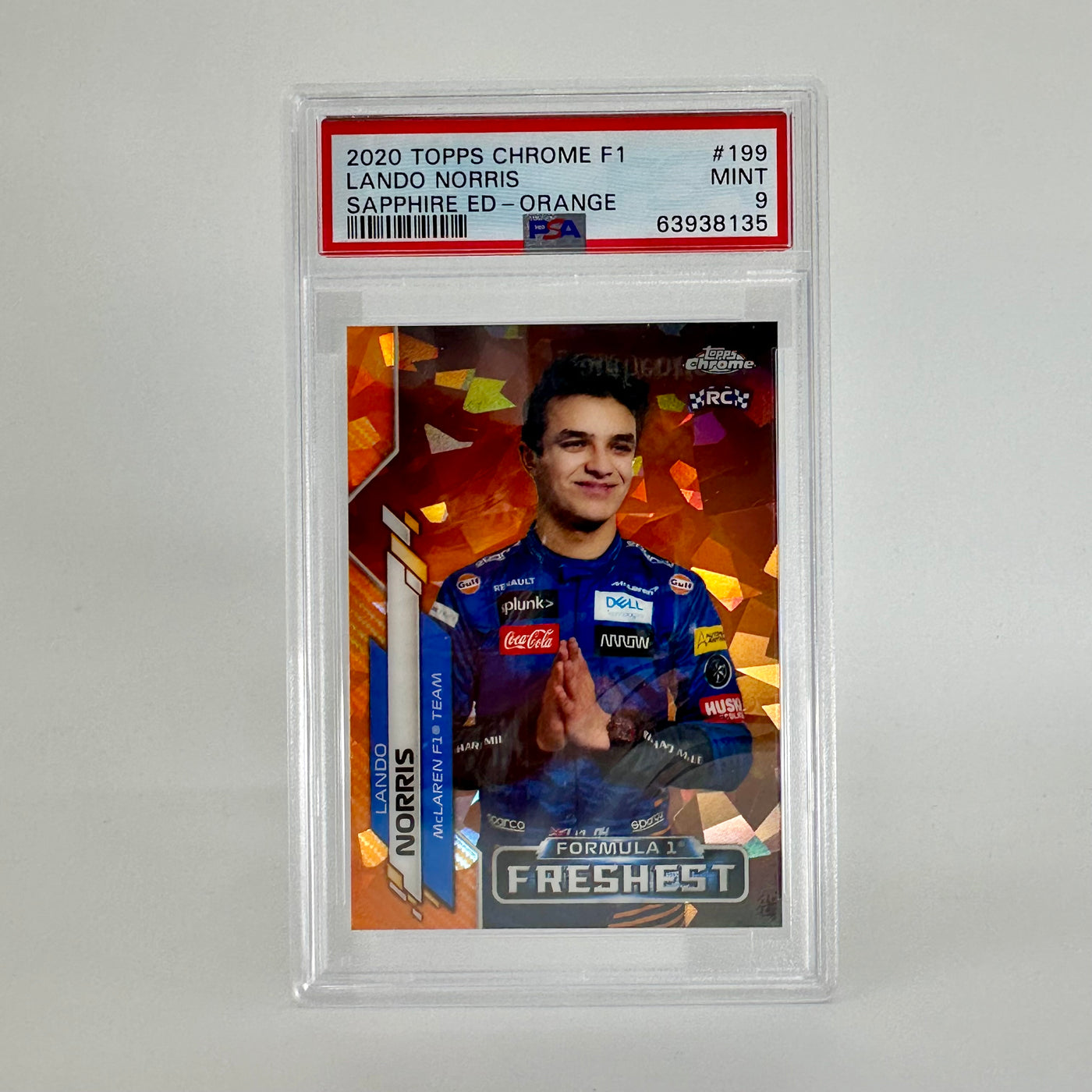 PSA 9 - 12/25 Lando Norris #199 - Freshest - 2020 Chrome Sapphire Orange