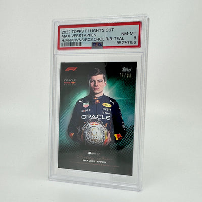 PSA 8 - 70/99 Max Verstappen - Most Wins and Races - History Maker - Teal