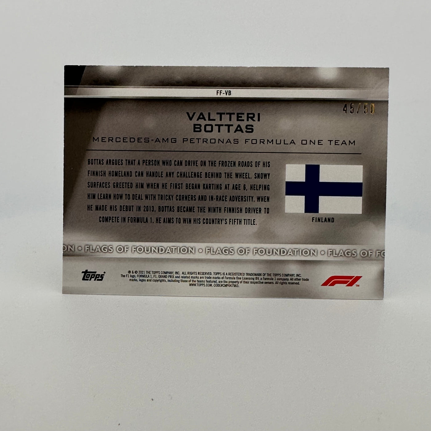 45/50 Gold - Valteri Bottas - #FF-VB - Flags Of Foundation