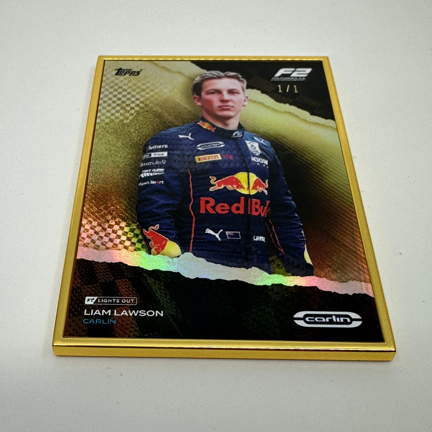 1/1 Gold Frame - Liam Lawson - F2 Driver - 2022 Lights Out