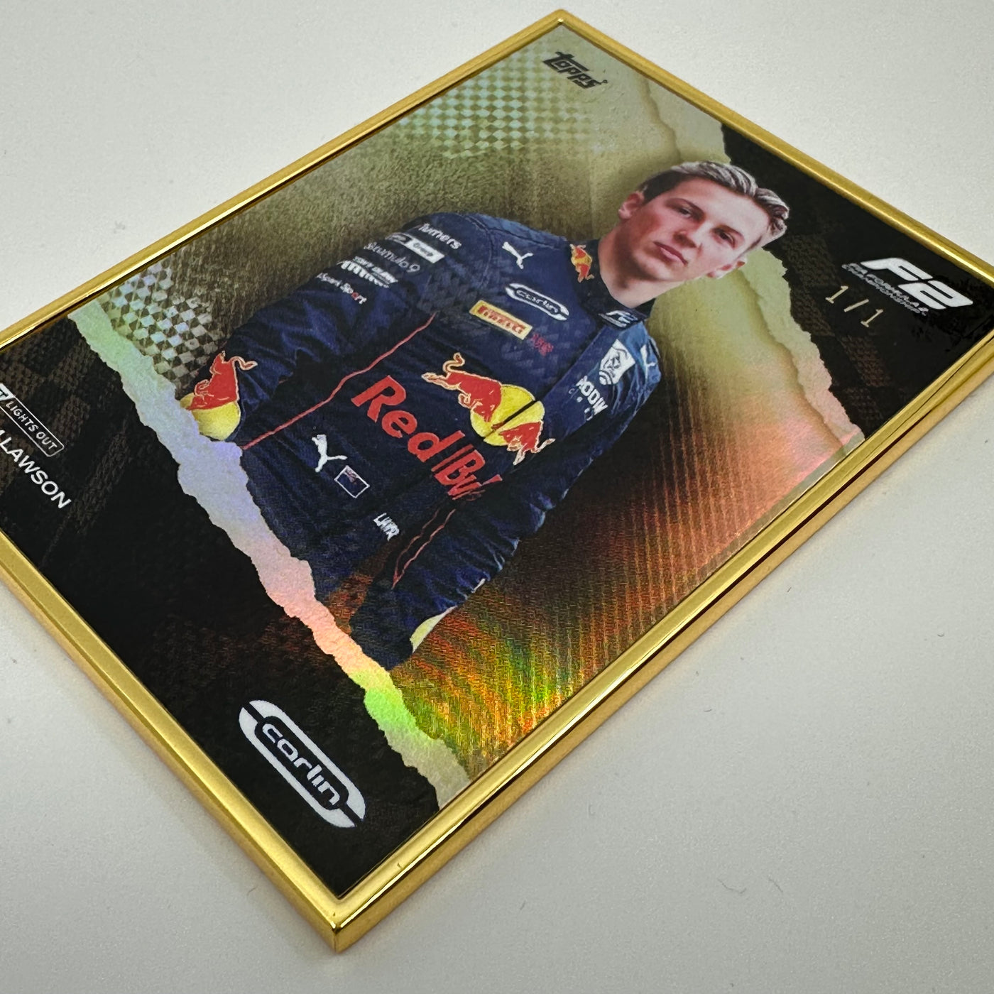 1/1 Gold Frame - Liam Lawson - F2 Driver - 2022 Lights Out