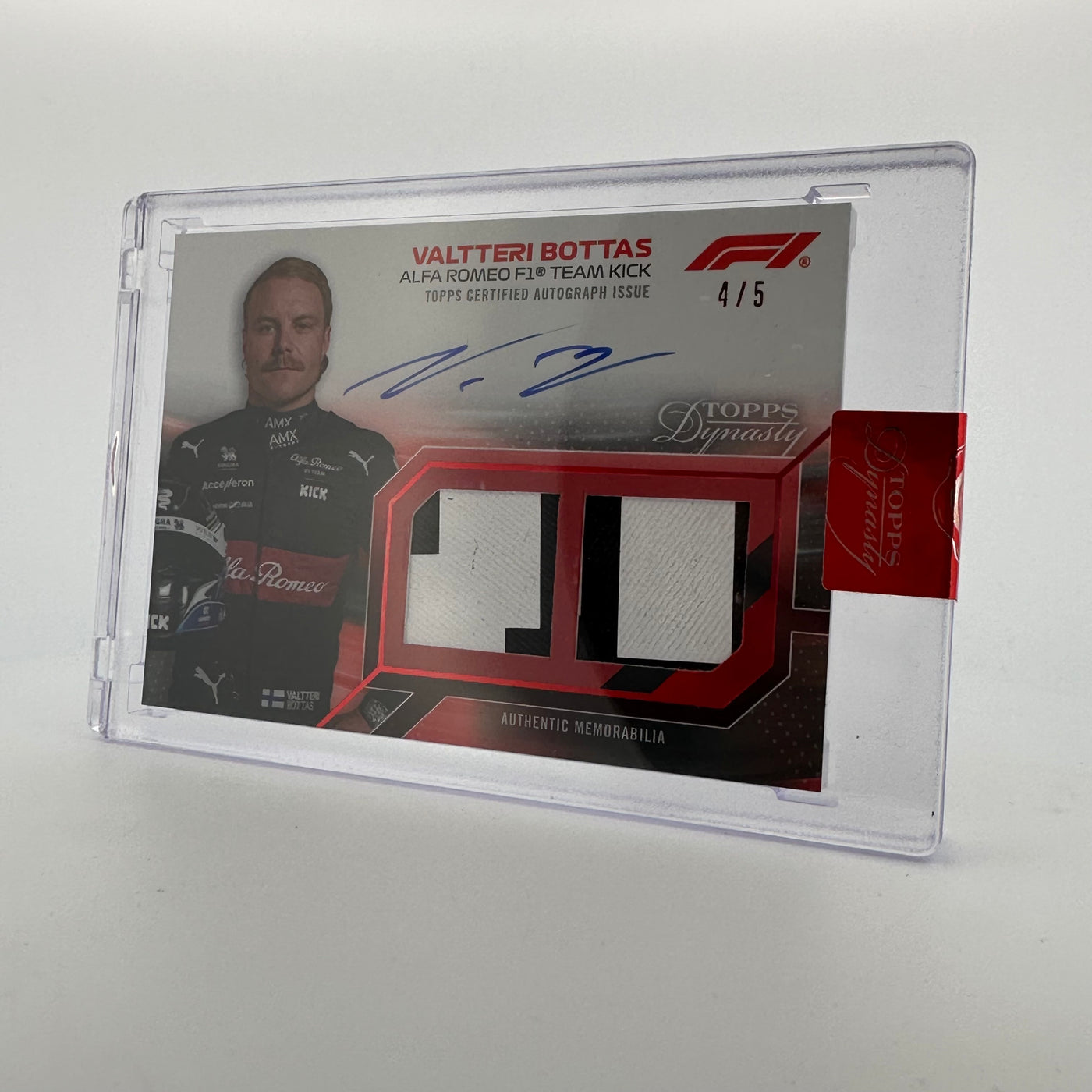 4/5 Red - Valtteri Bottas #SDDRA-VB - 2023 Topps Dynasty Dual Relic